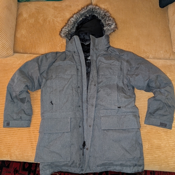 The North Face Other - The North Face Men's Gray Puffer Jacket with Fur Hood